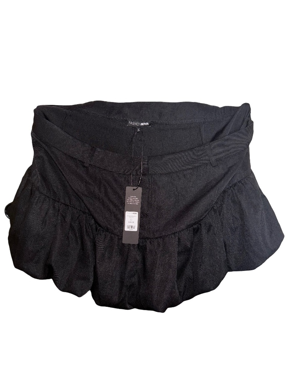 Fashion Nova Black Bubble Mini Skirt